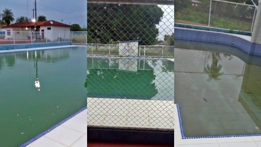 Moradores denunciam falta de limpeza em piscinas da sede campestre do Sinsepeap e temem risco à saúde