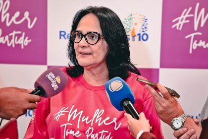 Senadora Damares Alves participa do lançamento da campanha de filiação "Mulher, Tome Partido" neste sábado (25), em Macapá