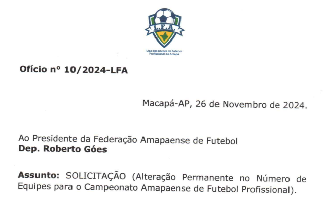 Presidente da Liga de Clubes de Futebol Profissional do Amapá tenta manobra para salvar o próprio clube do rebaixamento