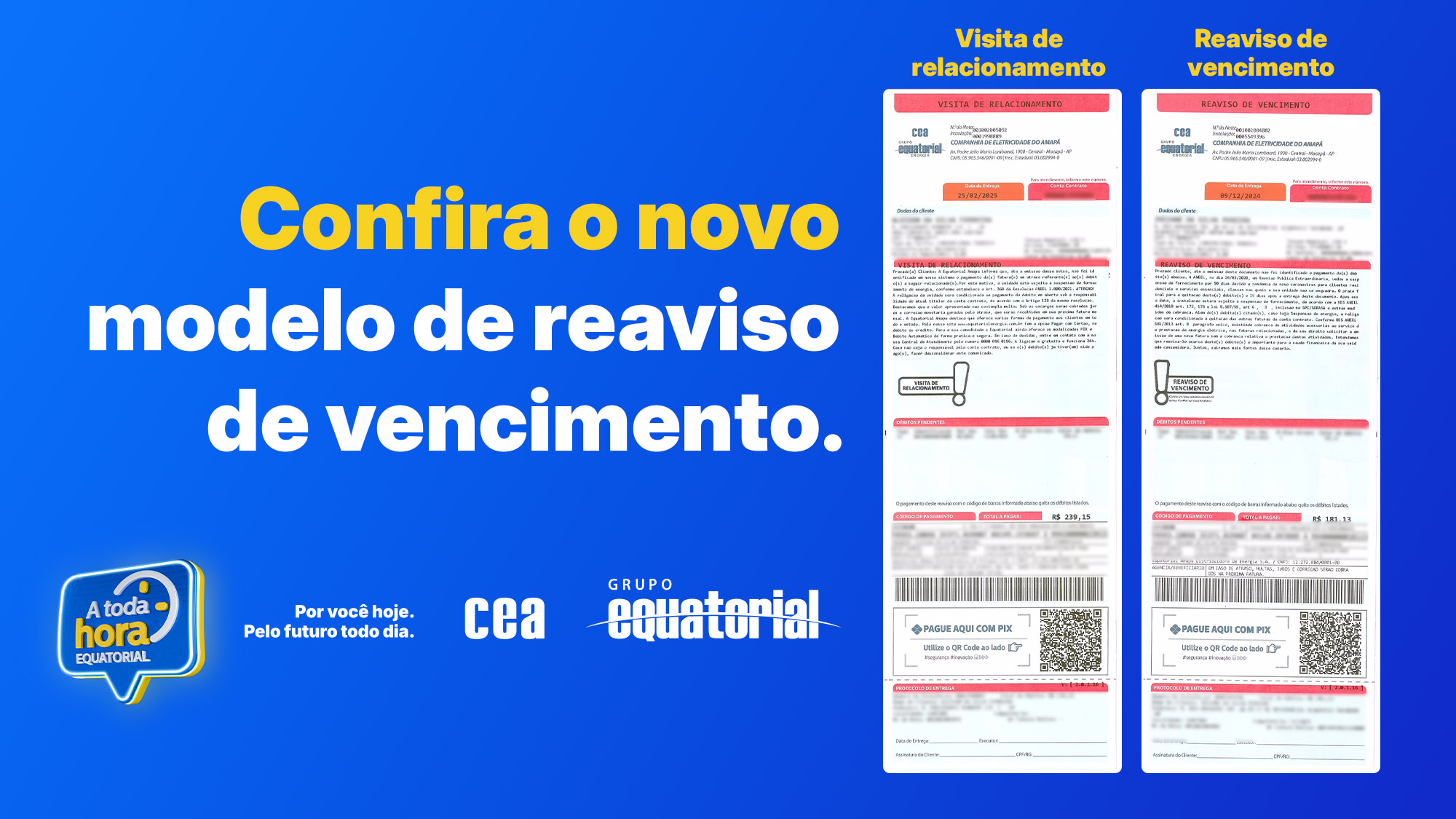 CEA Equatorial orienta clientes sobre mudanças na fatura de energia e na carta de reaviso de vencimento