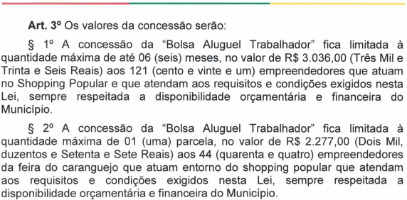 Bolsa Aluguel Trabalhador: Prefeitura pagará até seis parcelas a lojistas e apenas uma para feirantes