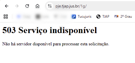 TJAP suspende sistema PJe por 12 horas para manutenção emergencial neste sábado (11) 52 TJAP suspende sistema PJe por 12 horas para manutenção emergencial neste sábado (11)